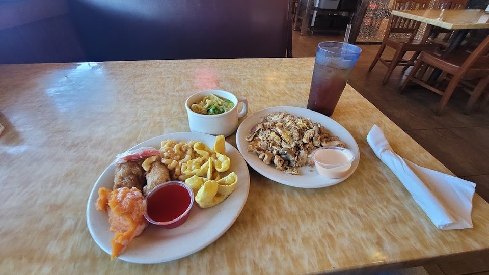 Left-Buffet Plate Right Habichi Grill Plate